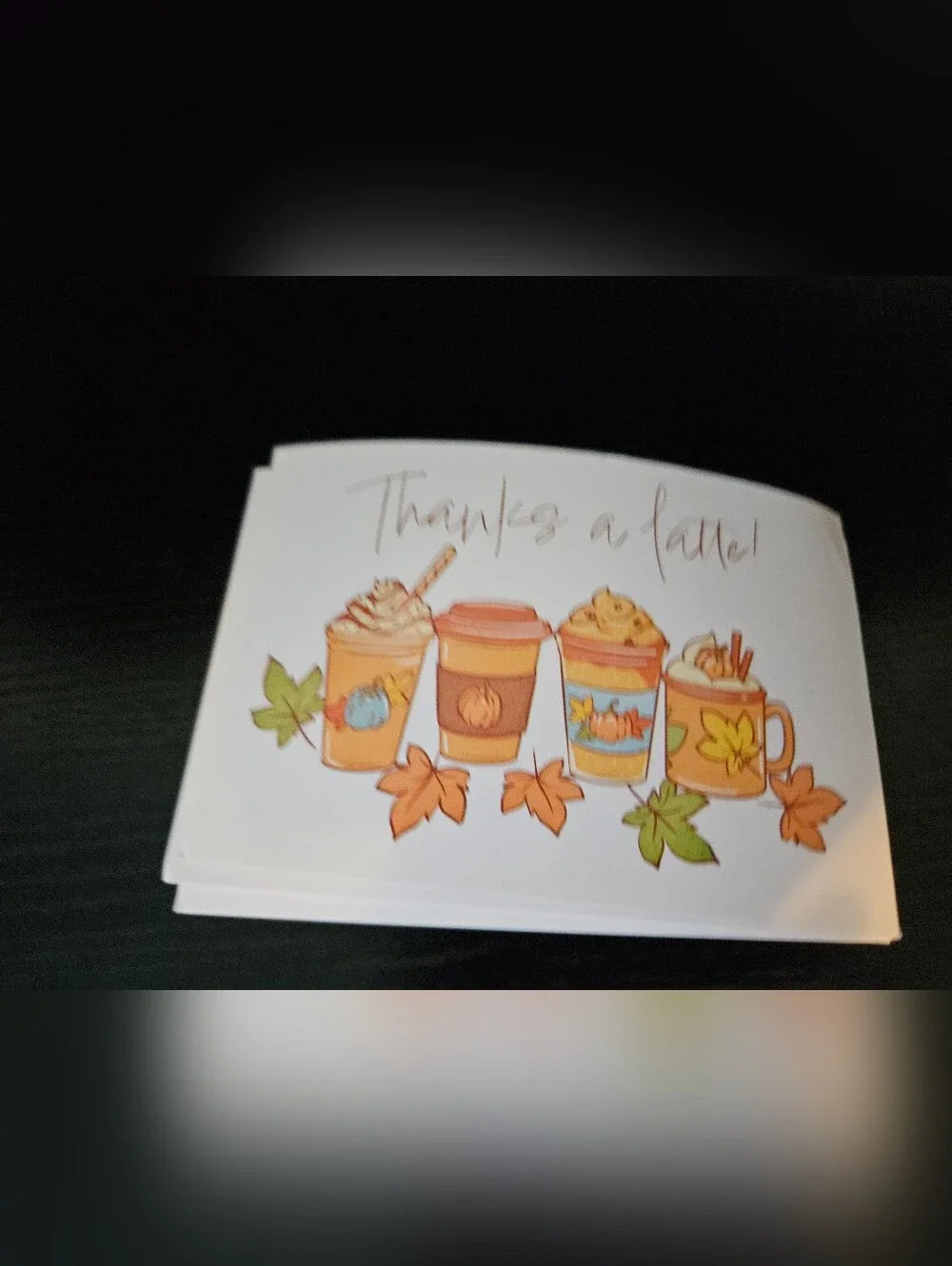Autumn 'Thanks a Latte' Decorative Cards Orange